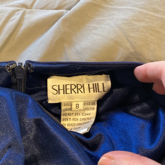 Navy Blue Sherri Hill Formal Dress - Picture 3 of 5